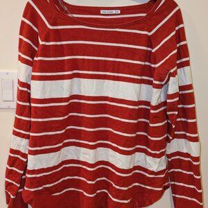 Orange & White Striped Sweater - XXL